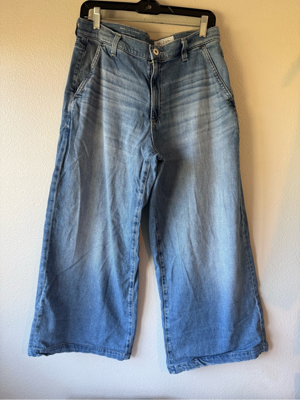 AG women’s Wide Leg Light Blue Washed Jeans